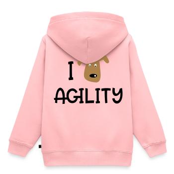 AGILITY - Kinder Premium Organic Hoodie - Rosa - Hinten - AI Model Kid Female (0cm)