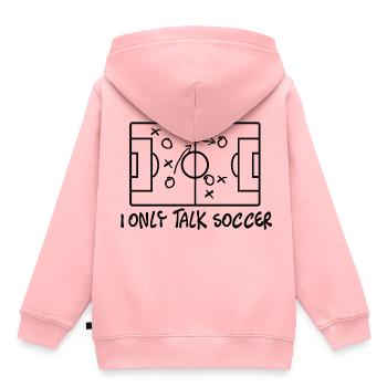 I ONLY TALK SOCCER - Kinder Premium Organic Hoodie - Rosa - Hinten - AI Model Kid Female (0cm)
