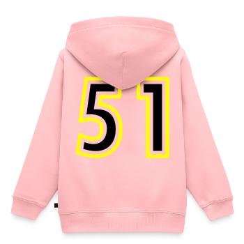 51 Nombre Collège - Sweat Premium à capuche enfant bio - rose - Dos - AI Model Kid Female (0cm)