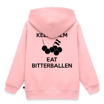 KEEP CALM Mangez Bitterballen Multi Color Vector - Sweat Premium à capuche enfant bio - rose - Dos - AI Model Kid Female (0cm)