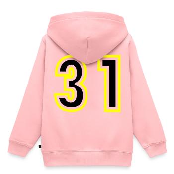 31 Number College - Kids Premium Organic Hoodie - rose - Back - AI Model Kid Female (0cm)