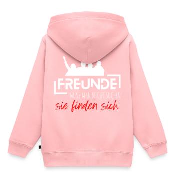 Beste Freunde FREUND Kumpel Kumpels - Kinder Premium Organic Hoodie - Rosa - Hinten - AI Model Kid Female (0cm)