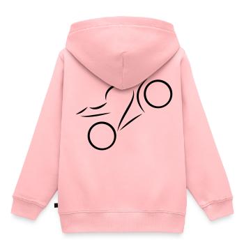 moto - Sweat Premium à capuche enfant bio - rose - Dos - AI Model Kid Female (0cm)