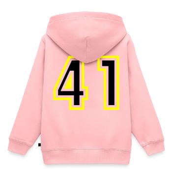 41 Nombre Collège - Sweat Premium à capuche enfant bio - rose - Dos - AI Model Kid Female (0cm)