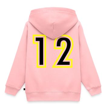 12 Zahl College - Kinder Premium Organic Hoodie - Rosa - Hinten - AI Model Kid Female (0cm)