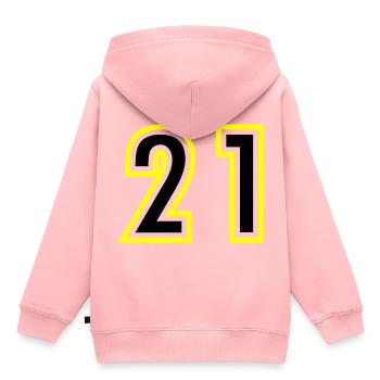 21 Number College - Kids Premium Organic Hoodie - rose - Back - AI Model Kid Female (0cm)