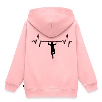 Pull Ups Heartbeat | Heartbeat pull ups - Kids Premium Organic Hoodie - rose - Back - AI Model Kid Female (0cm)
