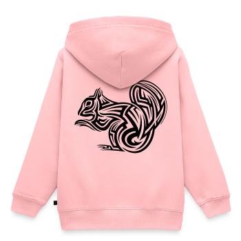 Eichhörnchen Tribal Tattoo - Kinder Premium Organic Hoodie - Rosa - Hinten - AI Model Kid Female (0cm)