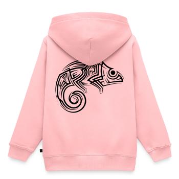 Chamäleon Tribal Tattoo - Kinder Premium Organic Hoodie - Rosa - Hinten - AI Model Kid Female (0cm)