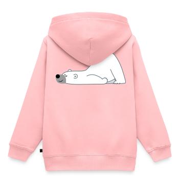 Lustiger Trickfilm Eisbär von Cheerful Madness!! - Kinder Premium Organic Hoodie - Rosa - Hinten - AI Model Kid Female (0cm)