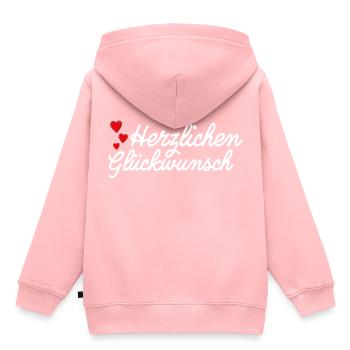 Herzlichen Glückwunsch Gratulation - Kinder Premium Organic Hoodie - Rosa - Hinten - AI Model Kid Female (0cm)