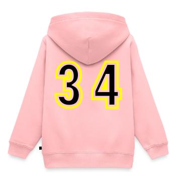 34 Zahl College - Kinder Premium Organic Hoodie - Rosa - Hinten - AI Model Kid Female (0cm)