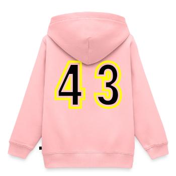 43 Number College - Kids Premium Organic Hoodie - rose - Back - AI Model Kid Female (0cm)