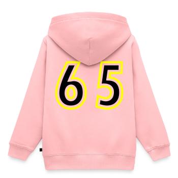 65 Nombre Collège - Sweat Premium à capuche enfant bio - rose - Dos - AI Model Kid Female (0cm)
