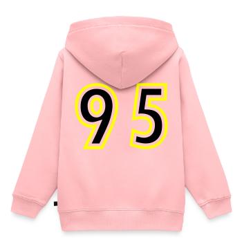95 Number College - Kids Premium Organic Hoodie - rose - Back - AI Model Kid Female (0cm)