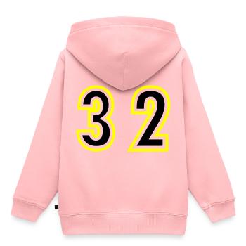 32 Number College - Kids Premium Organic Hoodie - rose - Back - AI Model Kid Female (0cm)