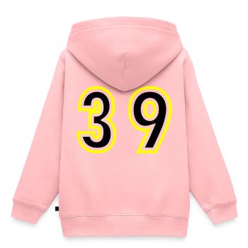 39 Zahl College - Kinder Premium Organic Hoodie - Rosa - Hinten - AI Model Kid Female (0cm)