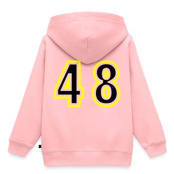 48 Number College - Kids Premium Organic Hoodie - rose - Back - AI Model Kid Female (0cm)