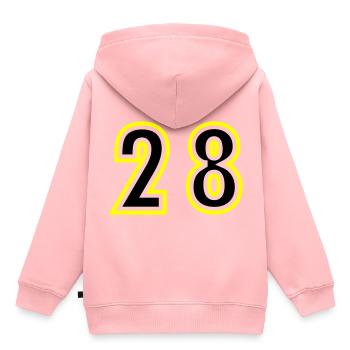 29 Number College - Kids Premium Organic Hoodie - rose - Back - AI Model Kid Female (0cm)