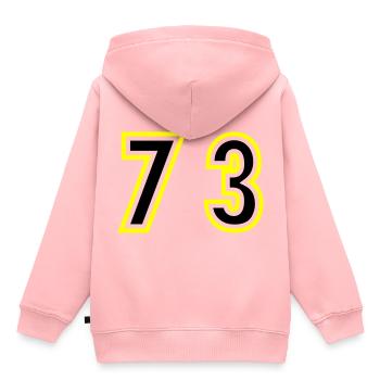 73 Nombre Collège - Sweat Premium à capuche enfant bio - rose - Dos - AI Model Kid Female (0cm)