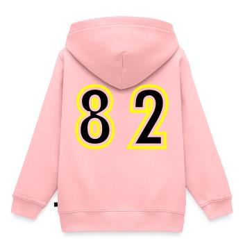 82 Zahl College - Kinder Premium Organic Hoodie - Rosa - Hinten - AI Model Kid Female (0cm)