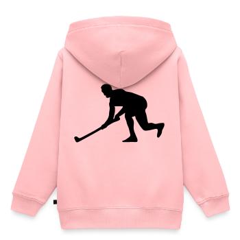 le hockey sur le terrain - Sweat Premium à capuche enfant bio - rose - Dos - AI Model Kid Female (0cm)