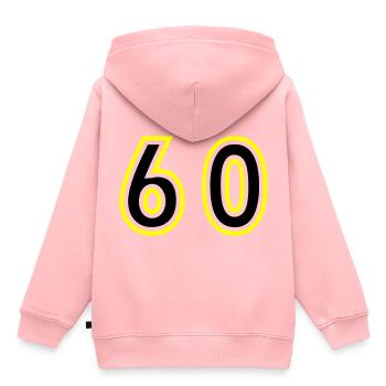 60 Zahl College - Kinder Premium Organic Hoodie - Rosa - Hinten - AI Model Kid Female (0cm)