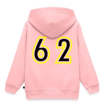 62 Zahl College - Kinder Premium Organic Hoodie - Rosa - Hinten - AI Model Kid Female (0cm)