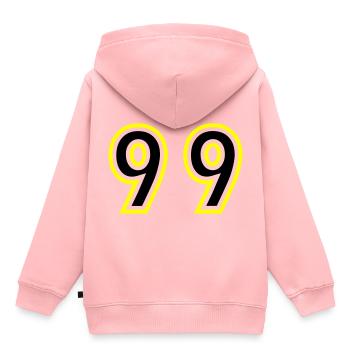 99 Zahl College - Kinder Premium Organic Hoodie - Rosa - Hinten - AI Model Kid Female (0cm)