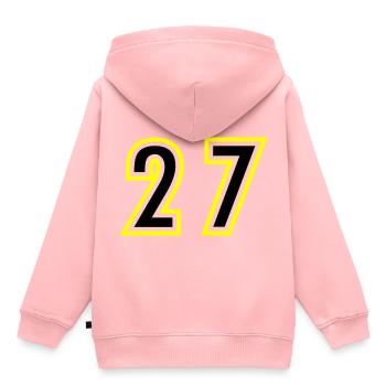 27 Number College - Kids Premium Organic Hoodie - rose - Back - AI Model Kid Female (0cm)