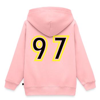 97 Nombre Collège - Sweat Premium à capuche enfant bio - rose - Dos - AI Model Kid Female (0cm)