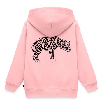 Hyäne Tribal Tattoo - Kinder Premium Organic Hoodie - Rosa - Hinten - AI Model Kid Female (0cm)