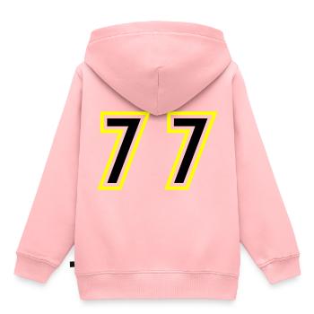 77 Nombre Collège - Sweat Premium à capuche enfant bio - rose - Dos - AI Model Kid Female (0cm)