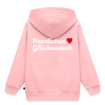 Herzlichen Glückwunsch Geburtstagsgruß - Kinder Premium Organic Hoodie - Rosa - Hinten - AI Model Kid Female (0cm)