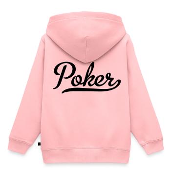 Poker - Kinder Premium Organic Hoodie - Rosa - Hinten - AI Model Kid Female (0cm)