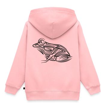 Frosch Tribal Tattoo - Kinder Premium Organic Hoodie - Rosa - Hinten - AI Model Kid Female (0cm)