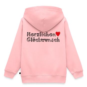 Herzlichen Glückwunsch Geschenk - Kinder Premium Organic Hoodie - Rosa - Hinten - AI Model Kid Female (0cm)