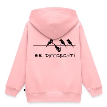 Spatz Vogel be different Sei anders cool Geschenk - Kinder Premium Organic Hoodie - Rosa - Hinten - AI Model Kid Female (0cm)