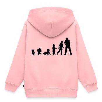 evolution pisse debout homme urine - Sweat Premium à capuche enfant bio - rose - Dos - AI Model Kid Female (0cm)