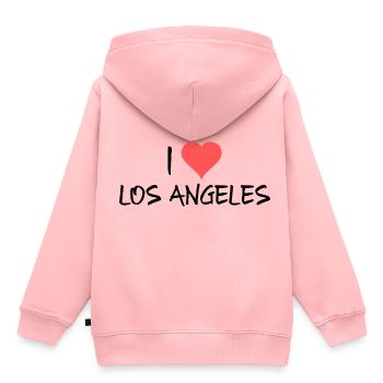 Los Angeles - Kinder Premium Organic Hoodie - Rosa - Hinten - AI Model Kid Female (0cm)