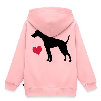 Dobermann - Kinder Premium Organic Hoodie - Rosa - Hinten - AI Model Kid Female (0cm)