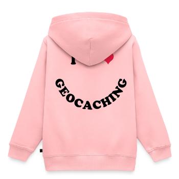 Geocaching - Sweat Premium à capuche enfant bio - rose - Dos - AI Model Kid Female (0cm)