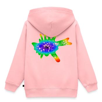 Amöbe - farbig - Kinder Premium Organic Hoodie - Rosa - Hinten - AI Model Kid Female (0cm)