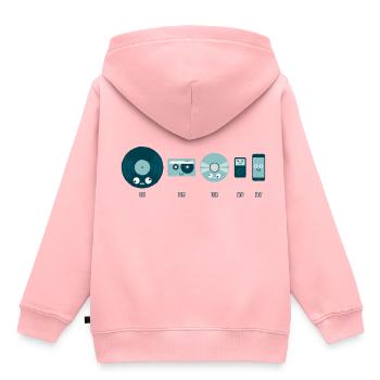 Musikgeschichte - Kinder Premium Organic Hoodie - Rosa - Hinten - AI Model Kid Female (0cm)