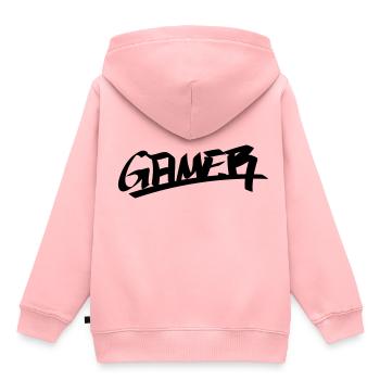Gamer - Sweat Premium à capuche enfant bio - rose - Dos - AI Model Kid Female (0cm)