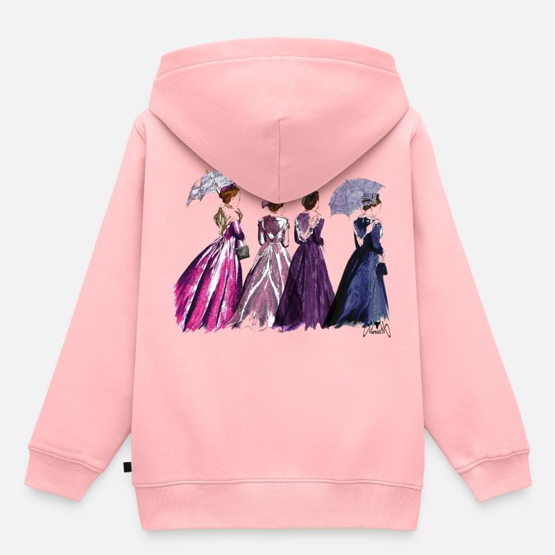 arlésienne ombrelle - Sweat Premium à capuche enfant bio - rose