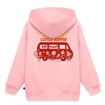 Sommer Hippie Retro Bus Design - Kinder Premium Organic Hoodie - Rosa - Hinten - AI Model Kid Female (0cm)