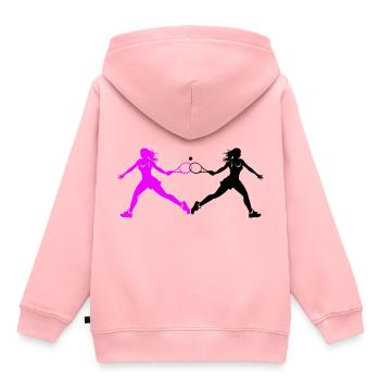 Tennis Spielerin Silhouette - Kinder Premium Organic Hoodie - Rosa - Hinten - AI Model Kid Female (0cm)