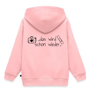 das wird schon wieder - Kinder Premium Organic Hoodie - Rosa - Hinten - AI Model Kid Female (0cm)