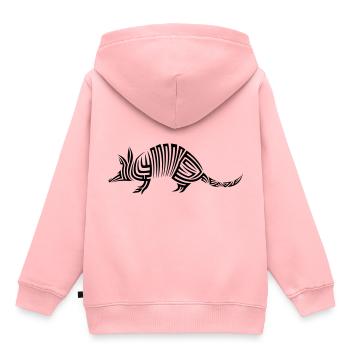 Gürteltier Tribal Tattoo - Kinder Premium Organic Hoodie - Rosa - Hinten - AI Model Kid Female (0cm)